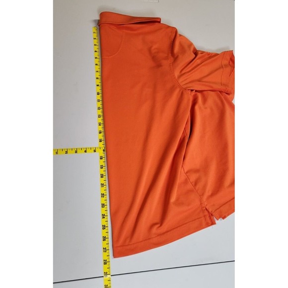 Pebble Beach Performance Polo Shirt Mens Golf Orange Stripped Size Medium - Picture 7 of 12